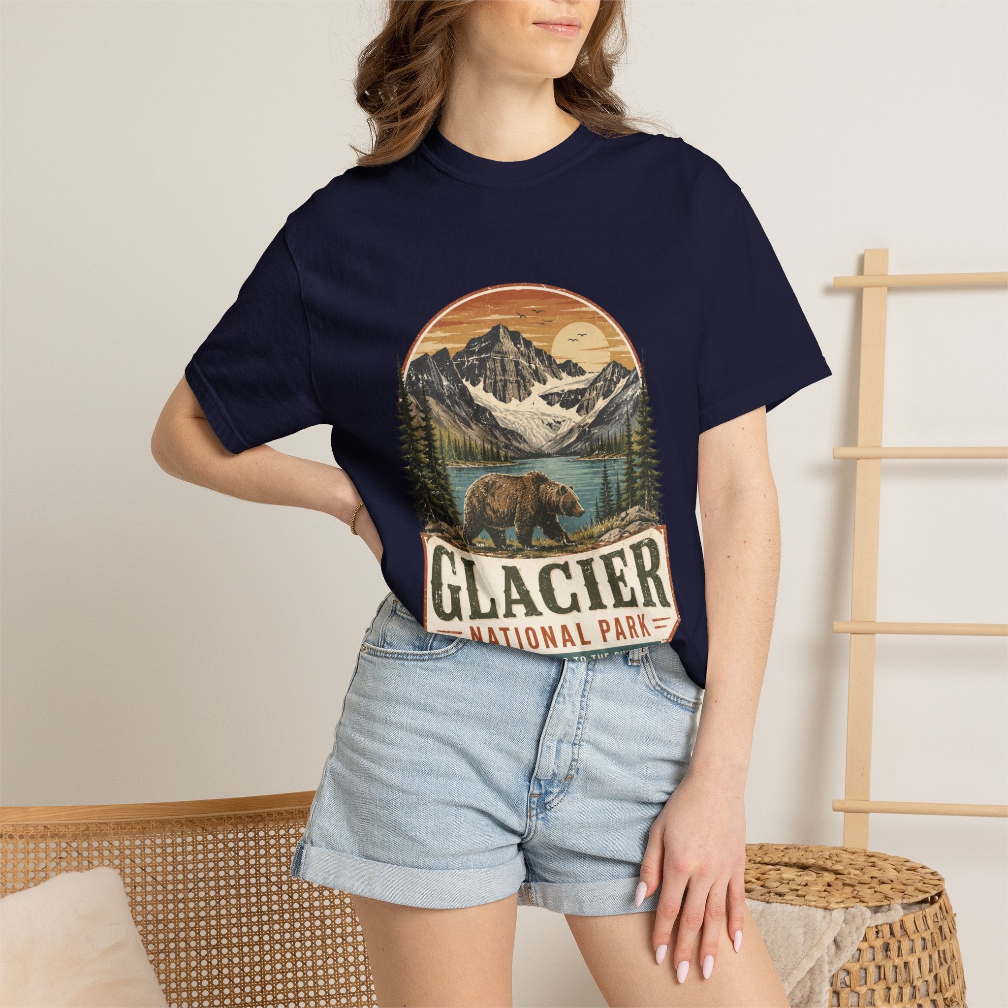 Glacier National Park Vintage Bear T-Shirt