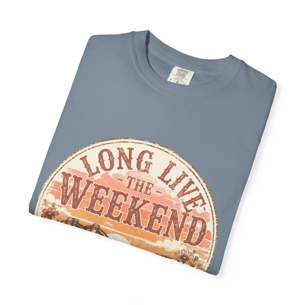 Weekend Vibes Cowboy Boots T-Shirt — "Long Live The Weekend" Graphic Tee