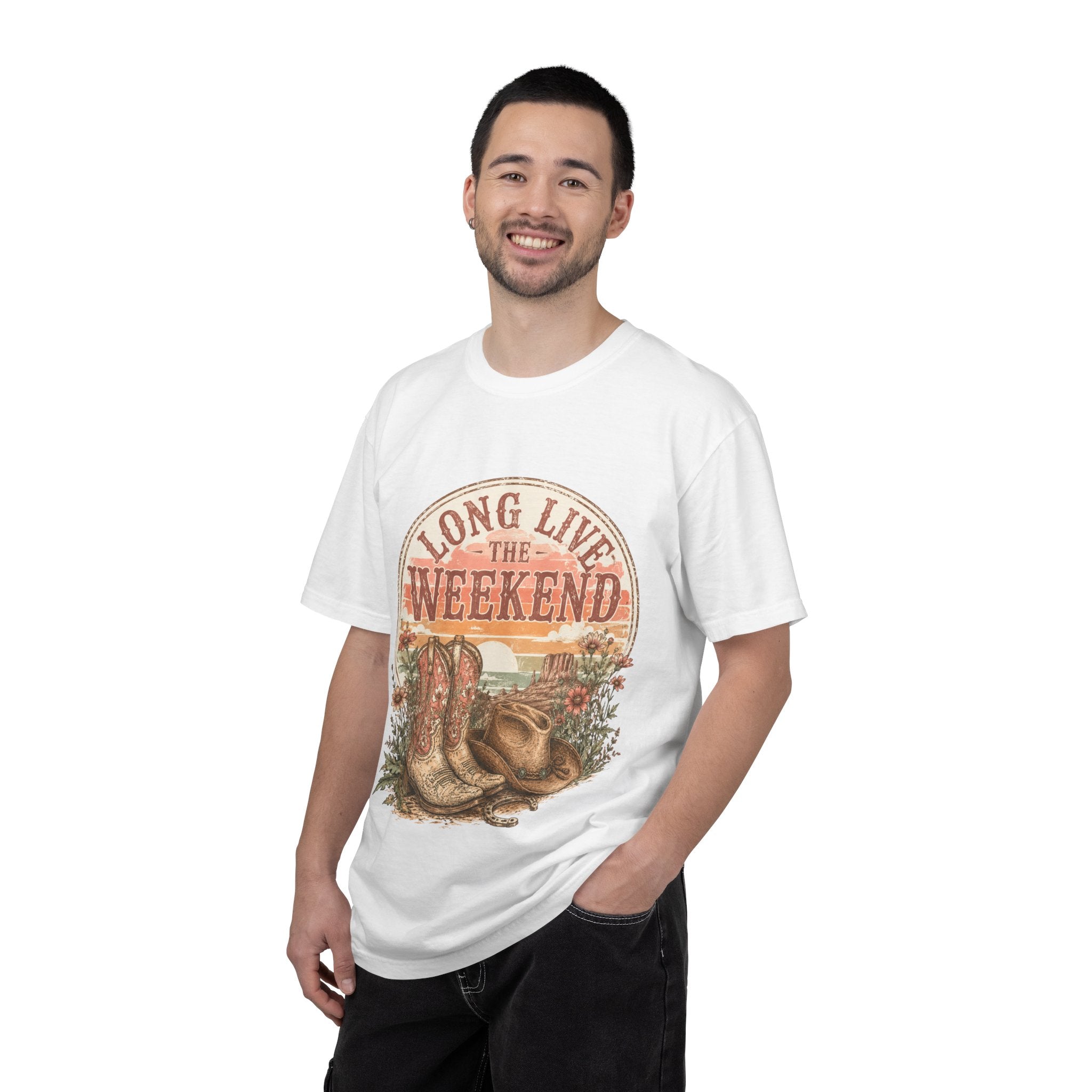 Weekend Vibes Cowboy Boots T-Shirt — "Long Live The Weekend" Graphic Tee