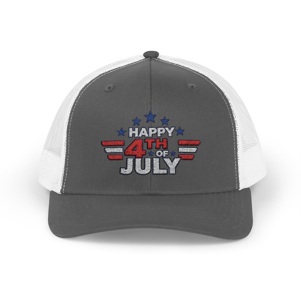 4th of July Trucker Hat – Patriotic Snapback Cap with Stars & Stripes Design