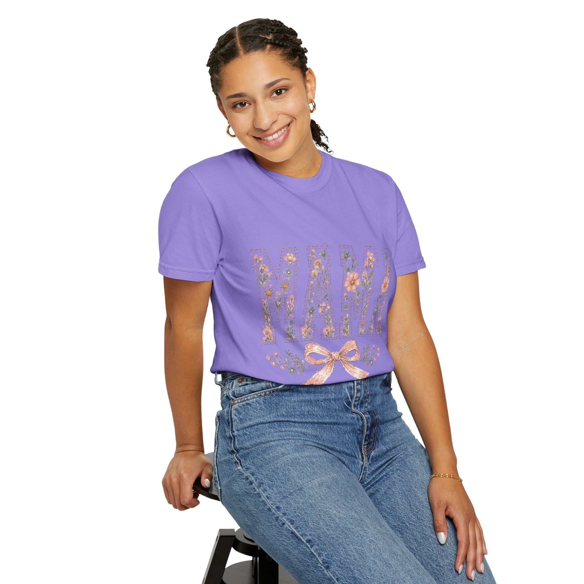 Mama Floral T‑Shirt – 'Wildly Loved' Bow Design, Mother's Day Gift