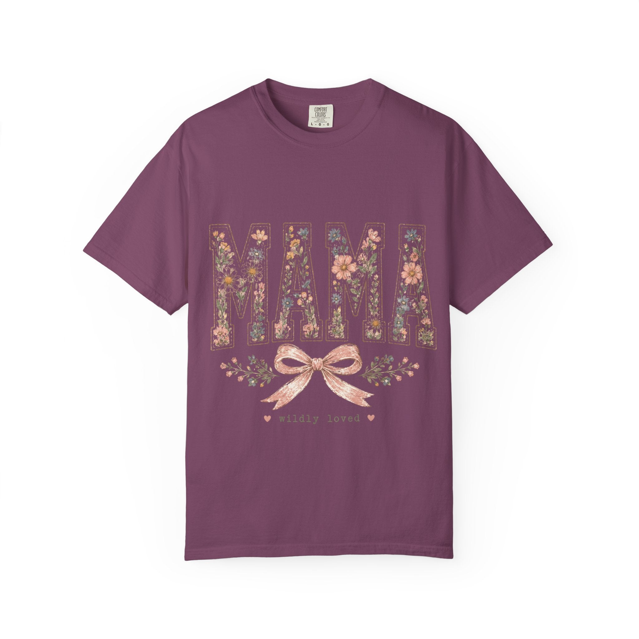 Mama Floral T‑Shirt – 'Wildly Loved' Bow Design, Mother's Day Gift
