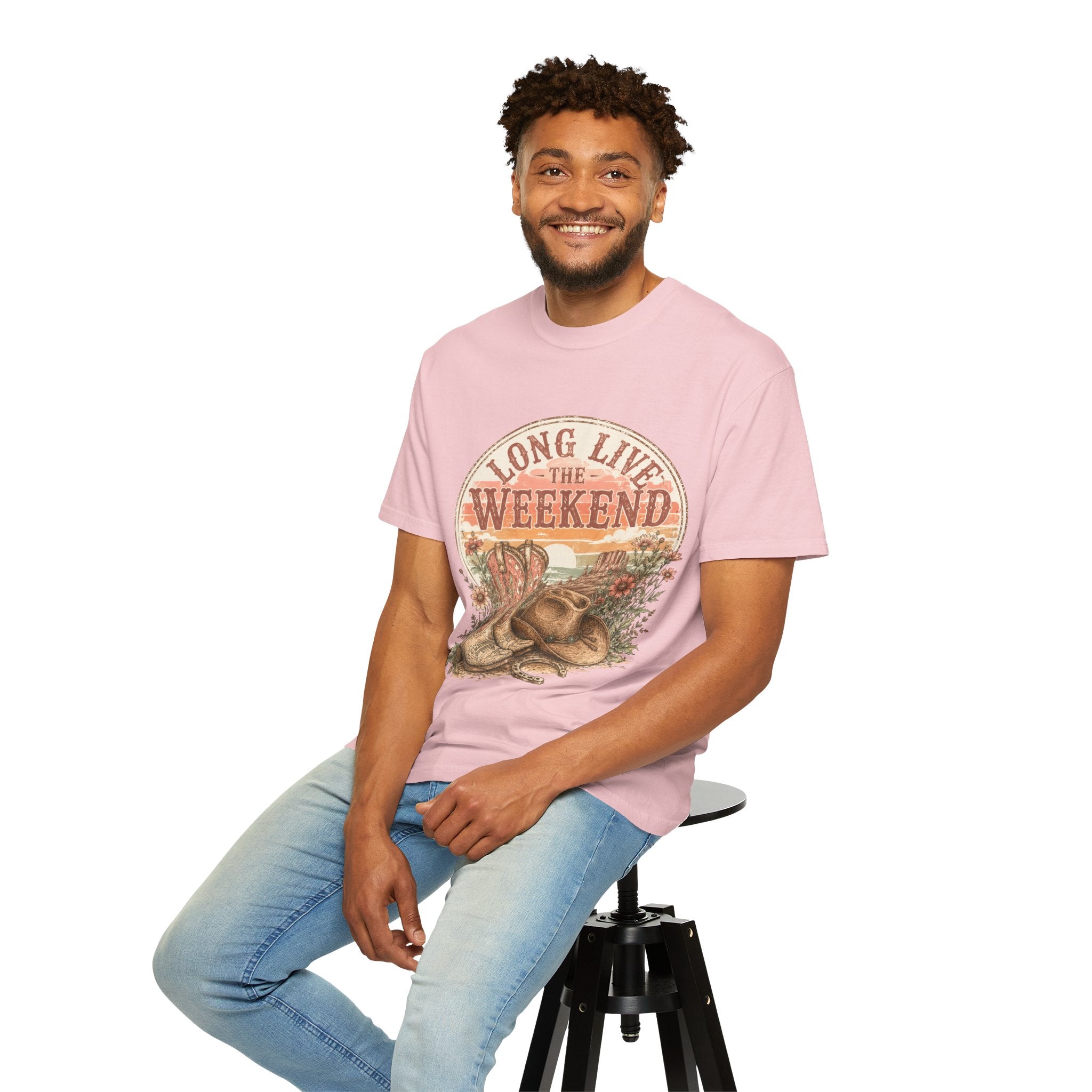 Weekend Vibes Cowboy Boots T-Shirt — "Long Live The Weekend" Graphic Tee