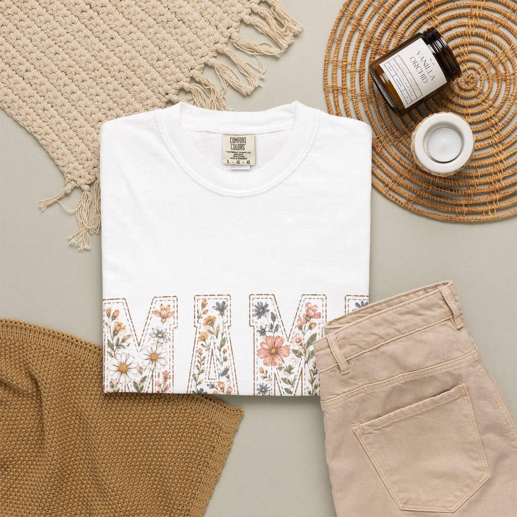 Mama Floral T‑Shirt – 'Wildly Loved' Bow Design, Mother's Day Gift