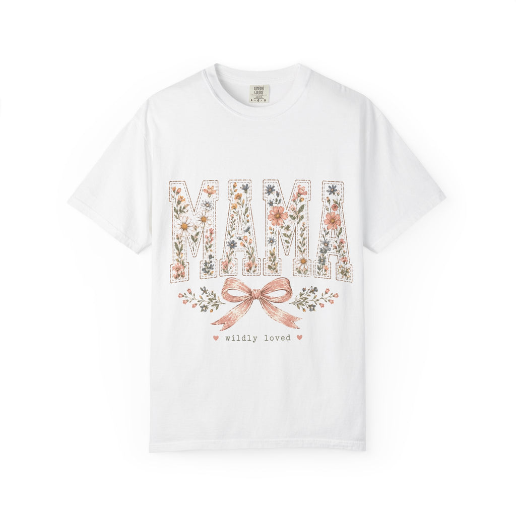 Mama Floral T‑Shirt – 'Wildly Loved' Bow Design, Mother's Day Gift