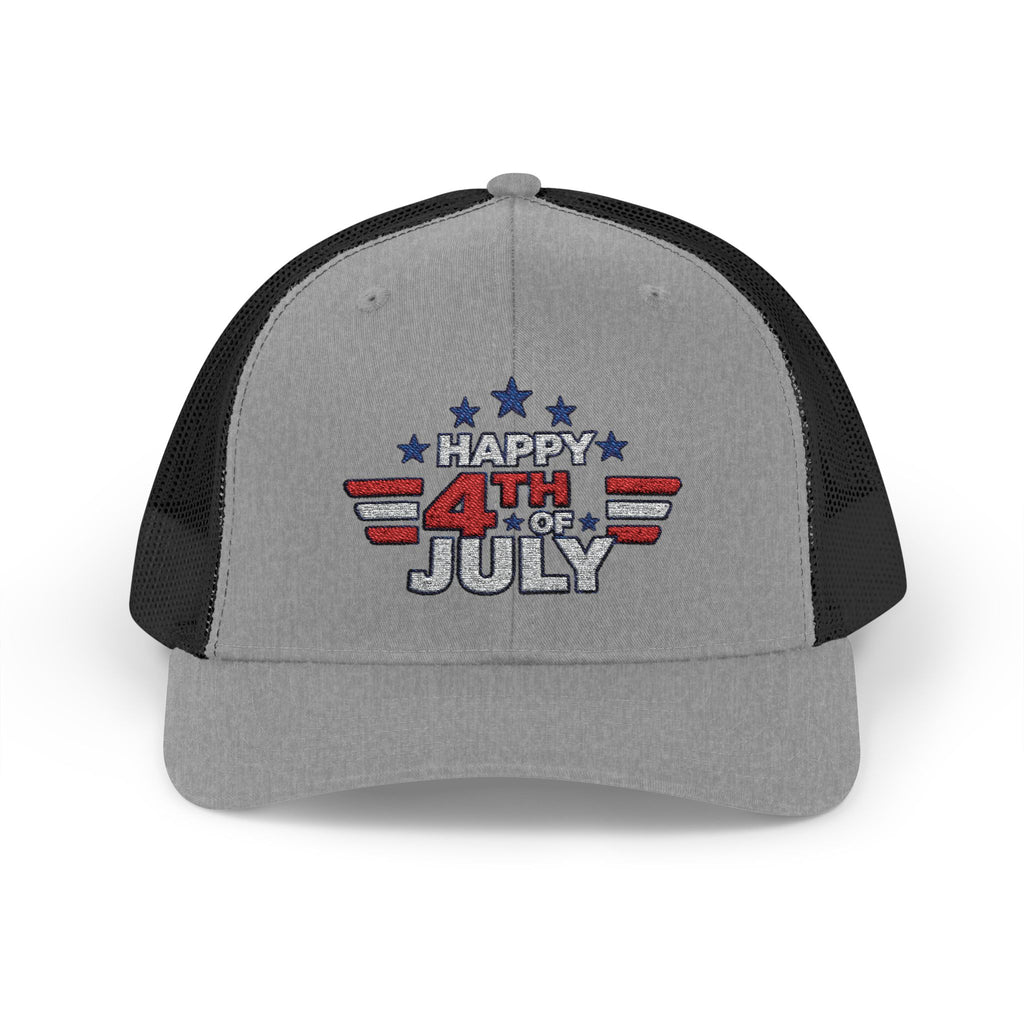 4th of July Trucker Hat – Patriotic Snapback Cap with Stars & Stripes Design