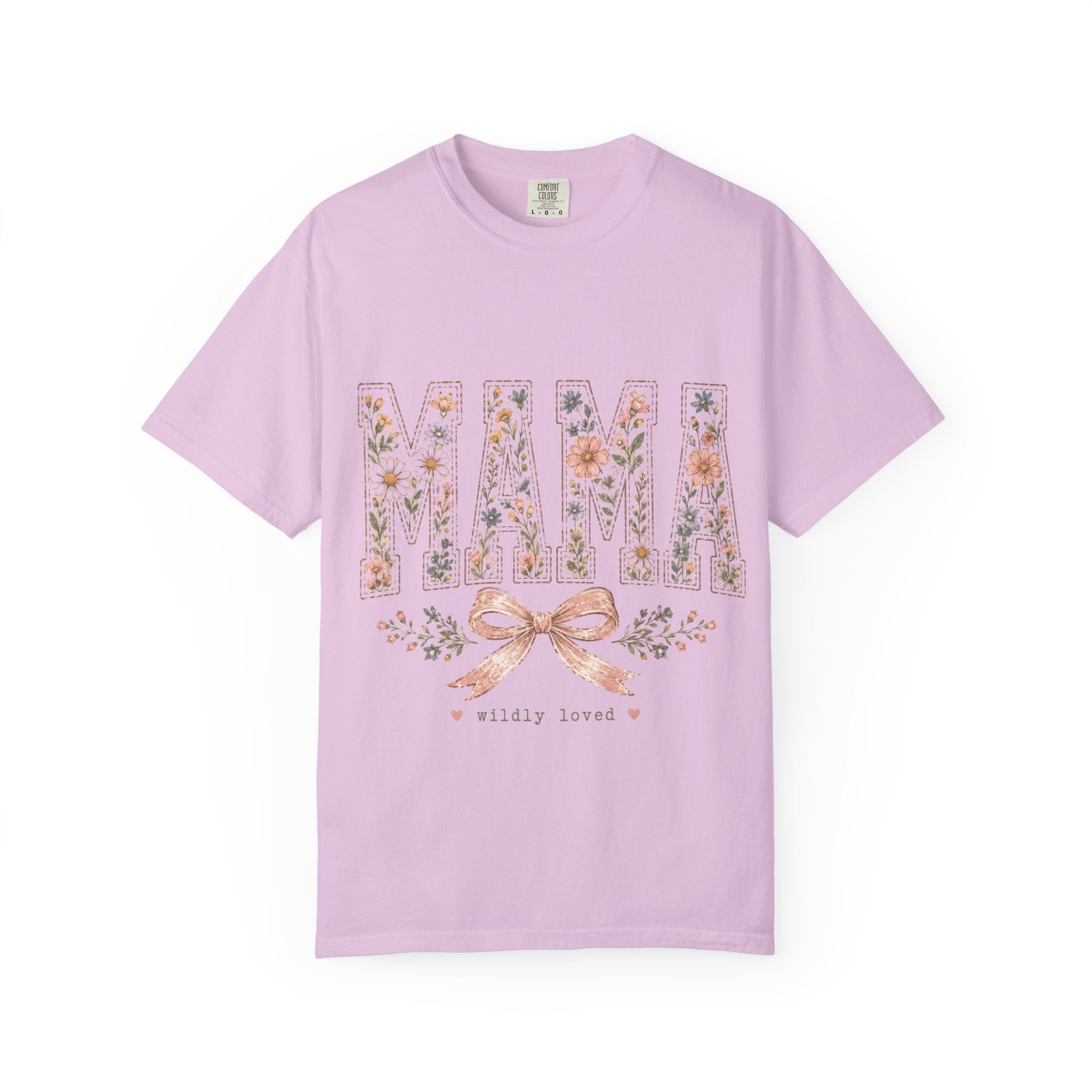 Mama Floral T‑Shirt – 'Wildly Loved' Bow Design, Mother's Day Gift