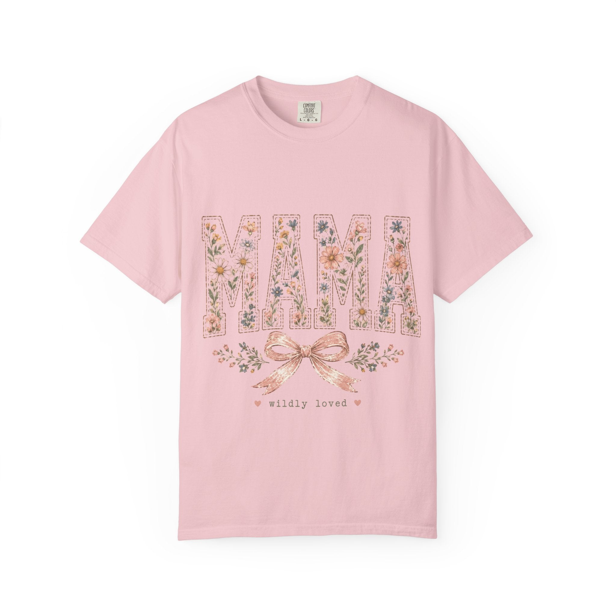 Mama Floral T‑Shirt – 'Wildly Loved' Bow Design, Mother's Day Gift