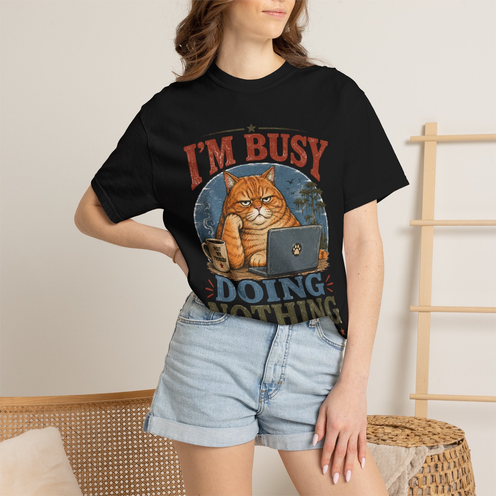 I'm Busy Doing Nothing Professionally Cat T-Shirt