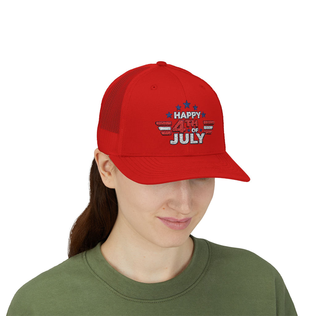 4th of July Trucker Hat – Patriotic Snapback Cap with Stars & Stripes Design