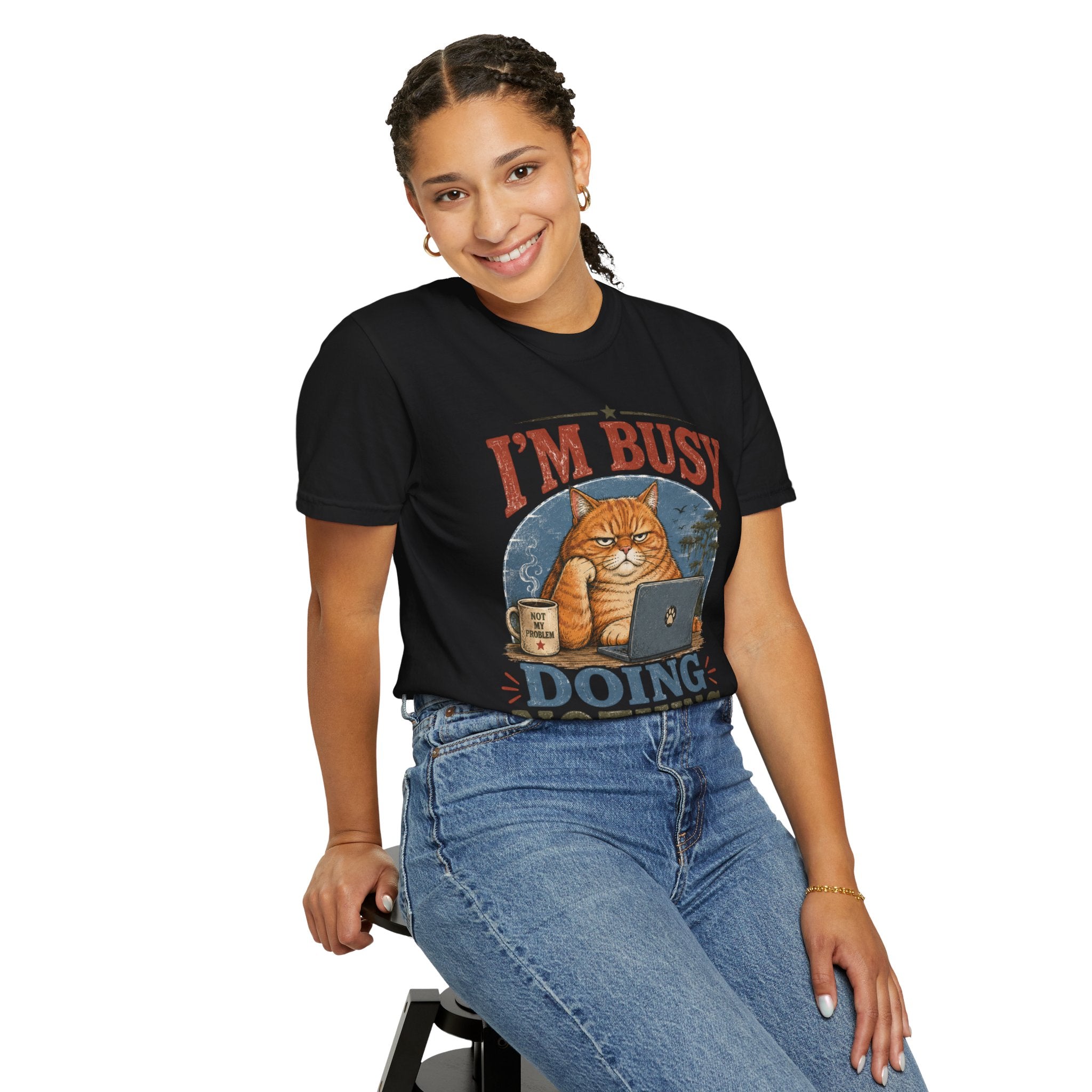 I'm Busy Doing Nothing Professionally Cat T-Shirt