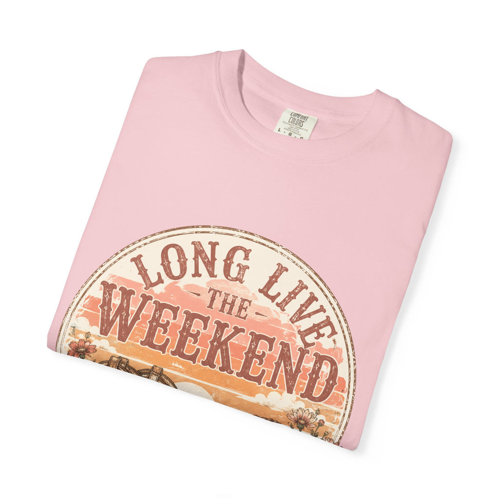 Weekend Vibes Cowboy Boots T-Shirt — "Long Live The Weekend" Graphic Tee