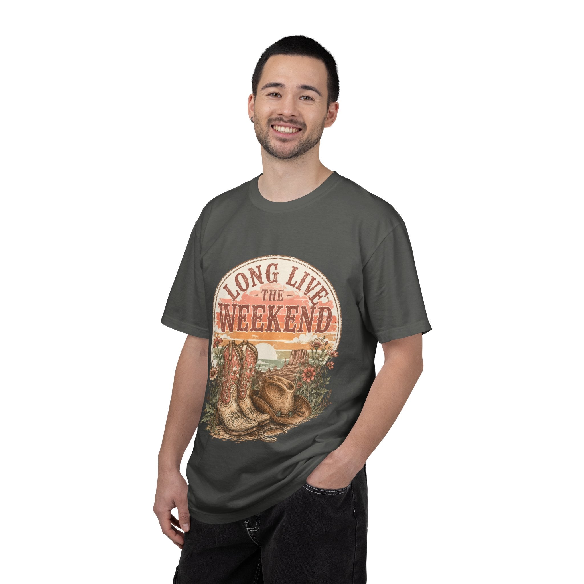 Weekend Vibes Cowboy Boots T-Shirt — "Long Live The Weekend" Graphic Tee