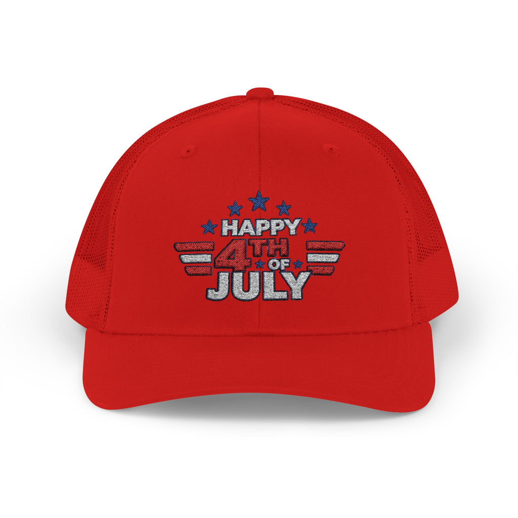 4th of July Trucker Hat – Patriotic Snapback Cap with Stars & Stripes Design