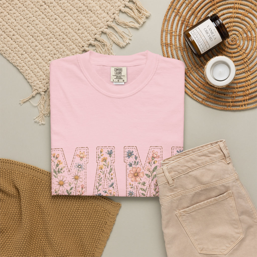 Mama Floral T‑Shirt – 'Wildly Loved' Bow Design, Mother's Day Gift
