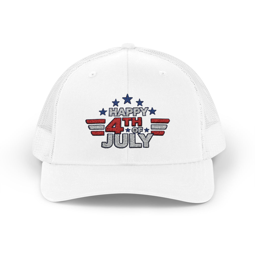 4th of July Trucker Hat – Patriotic Snapback Cap with Stars & Stripes Design