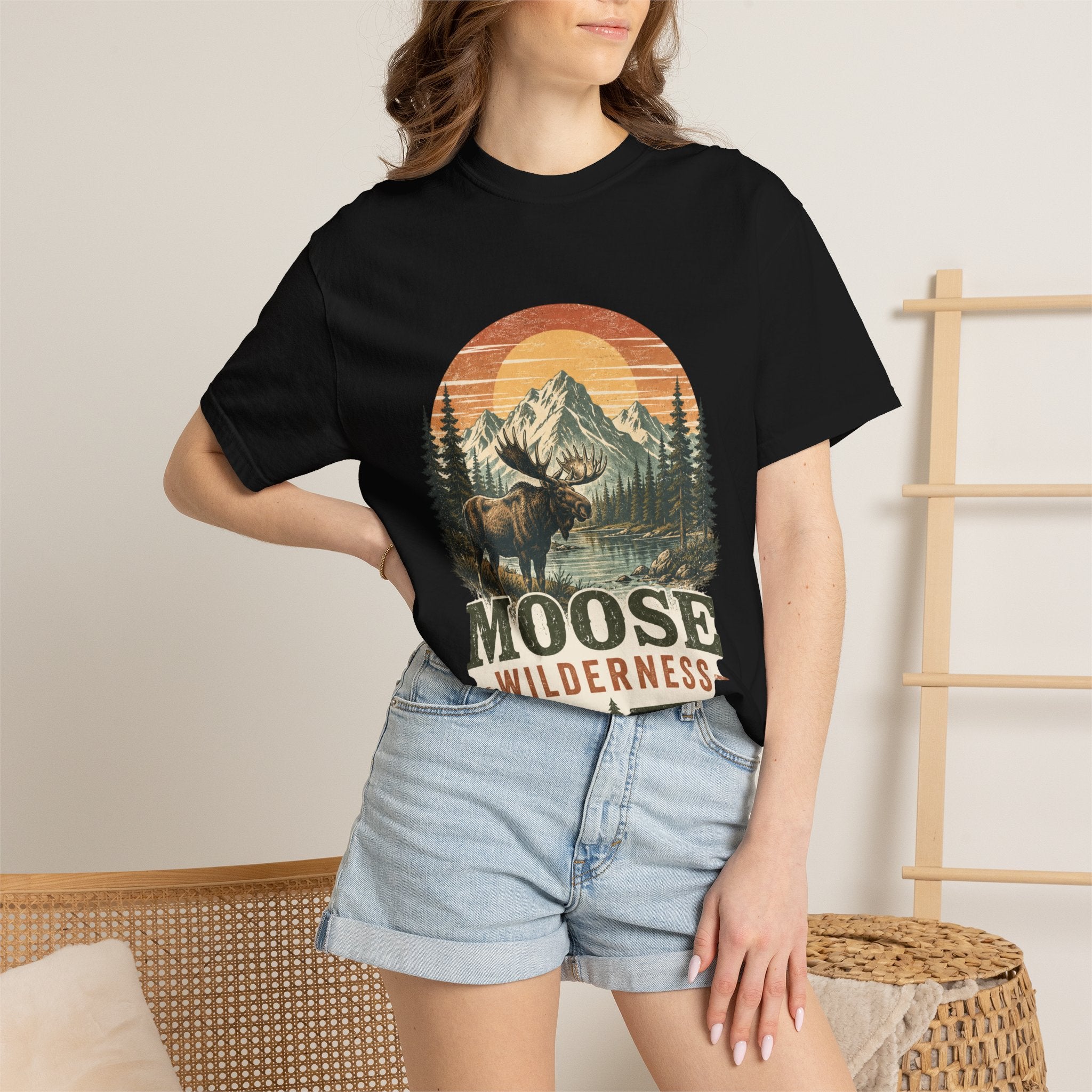 Moose Wilderness T-Shirt — Vintage Mountain Outdoor Adventure Tee
