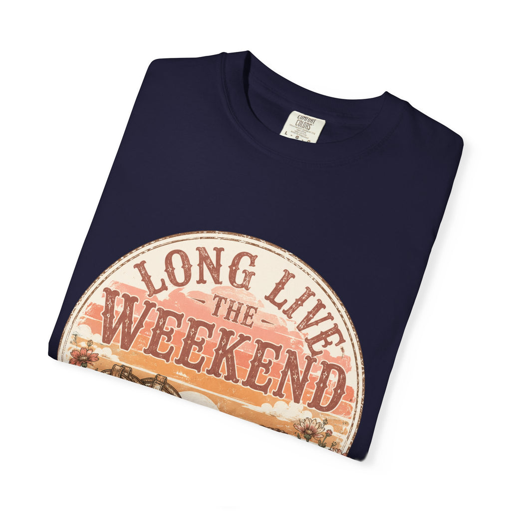 Weekend Vibes Cowboy Boots T-Shirt — "Long Live The Weekend" Graphic Tee