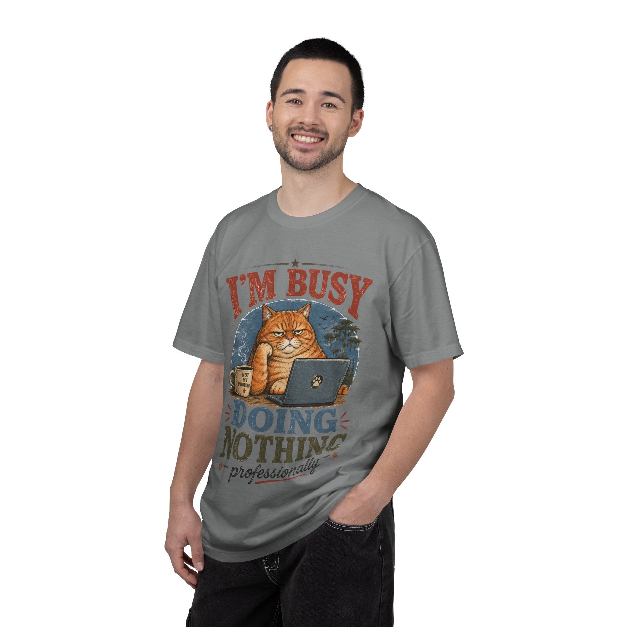I'm Busy Doing Nothing Professionally Cat T-Shirt