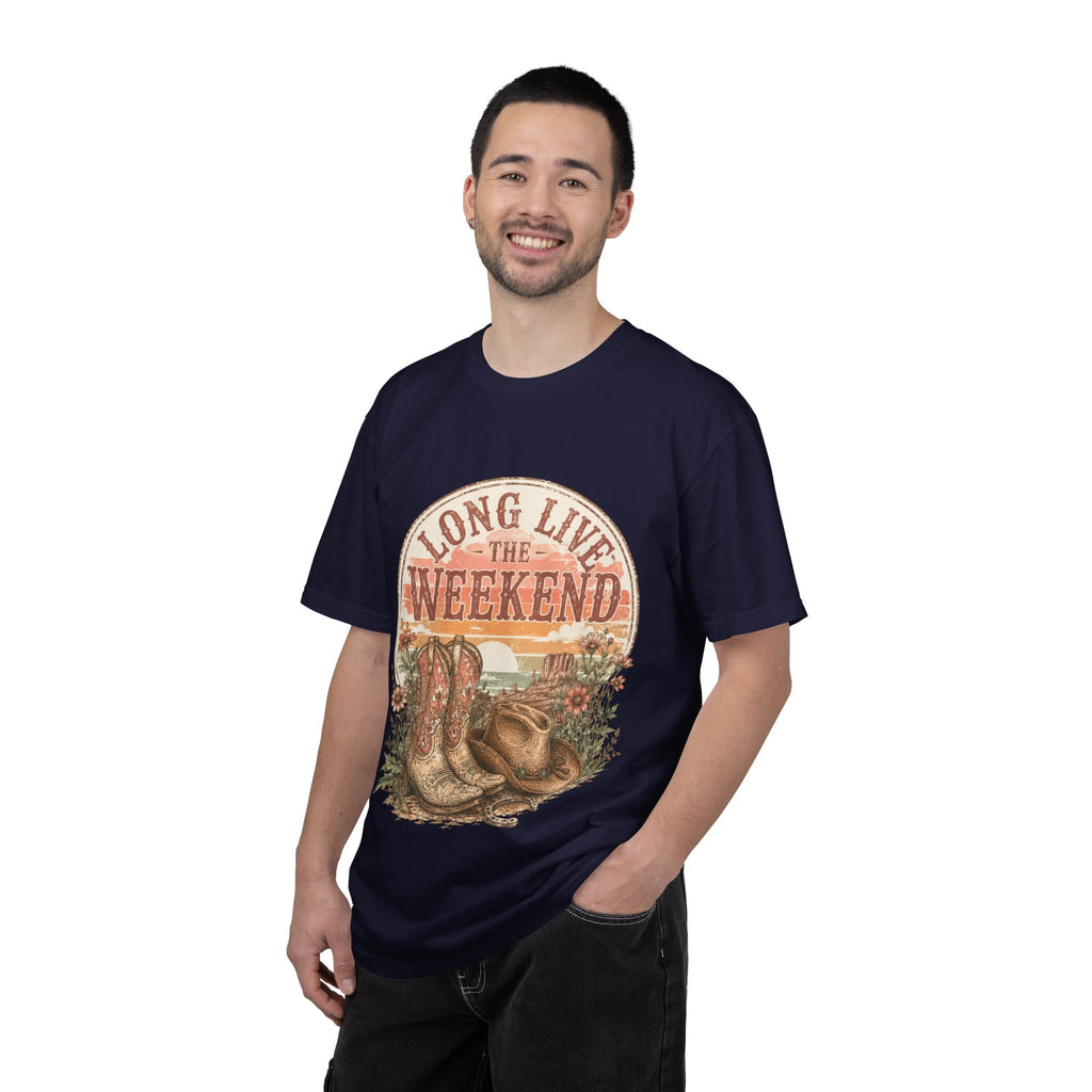 Weekend Vibes Cowboy Boots T-Shirt — "Long Live The Weekend" Graphic Tee