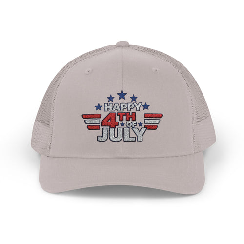 4th of July Trucker Hat – Patriotic Snapback Cap with Stars & Stripes Design