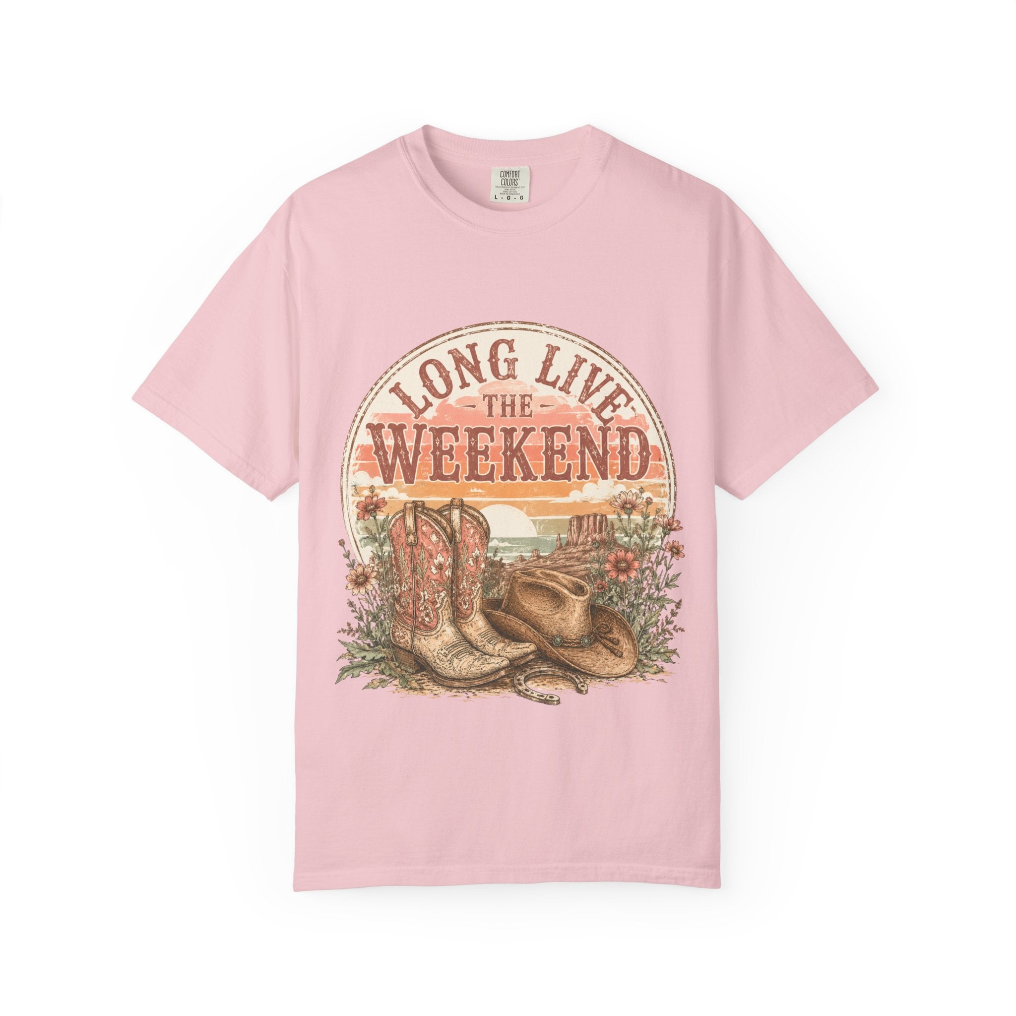 Weekend Vibes Cowboy Boots T-Shirt — "Long Live The Weekend" Graphic Tee