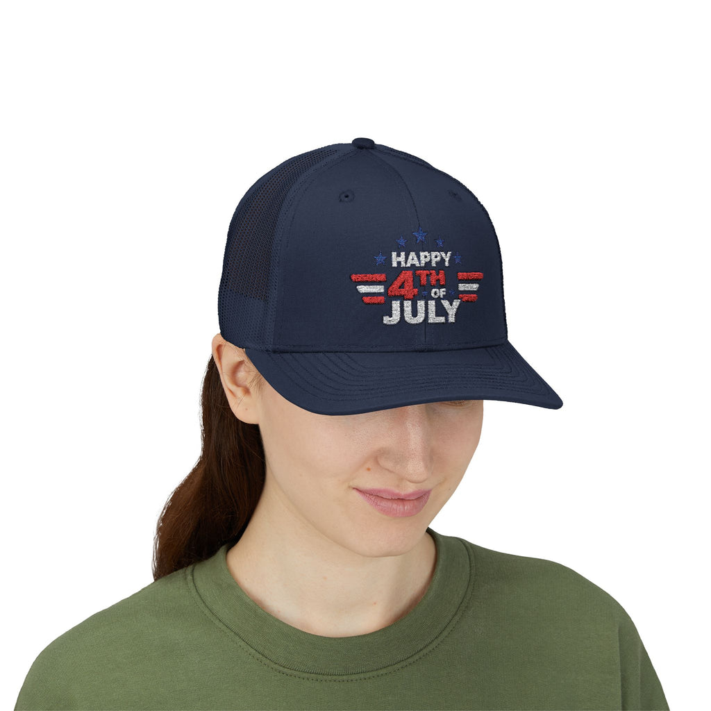4th of July Trucker Hat – Patriotic Snapback Cap with Stars & Stripes Design