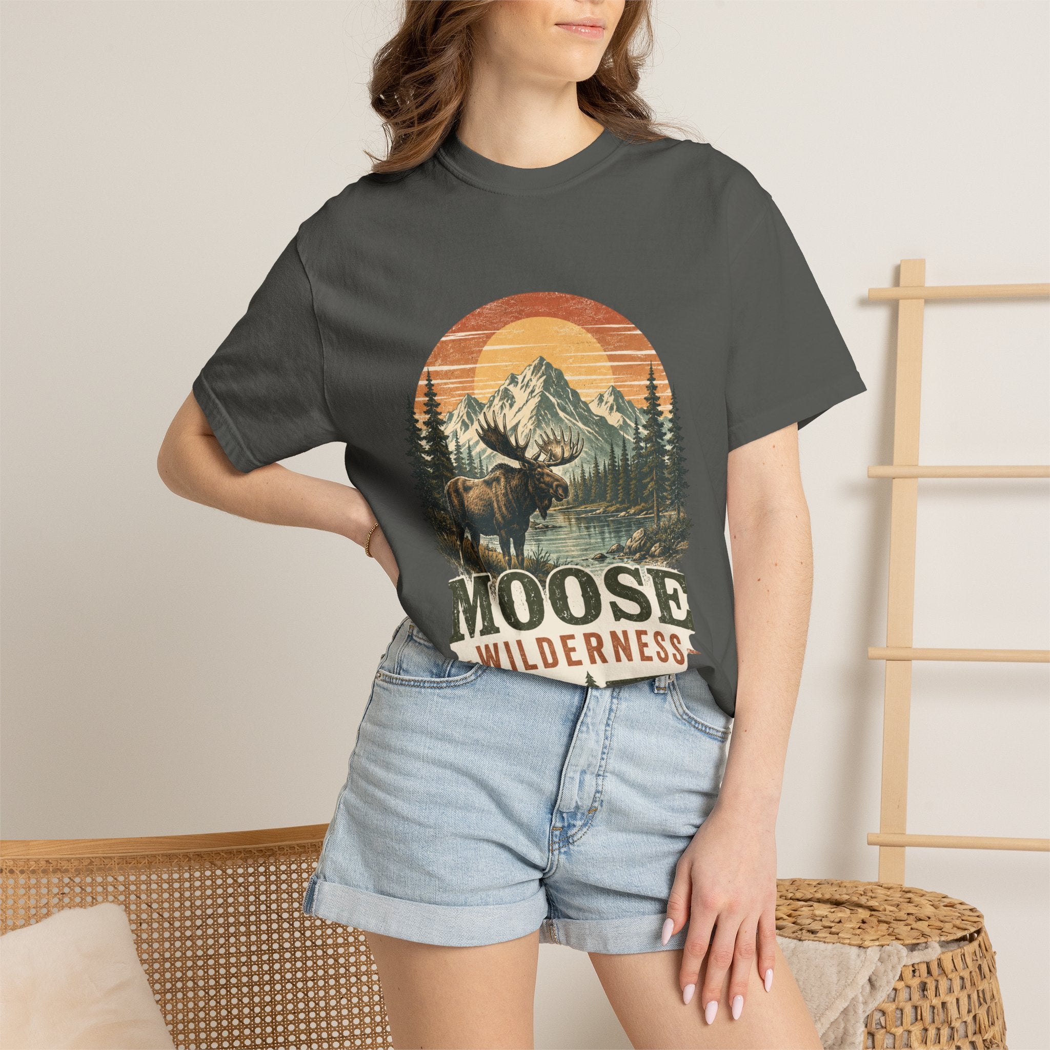 Moose Wilderness T-Shirt — Vintage Mountain Outdoor Adventure Tee