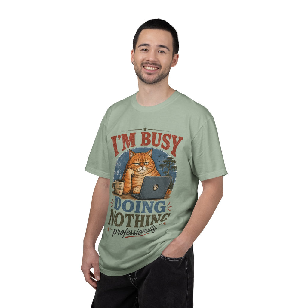I'm Busy Doing Nothing Professionally Cat T-Shirt