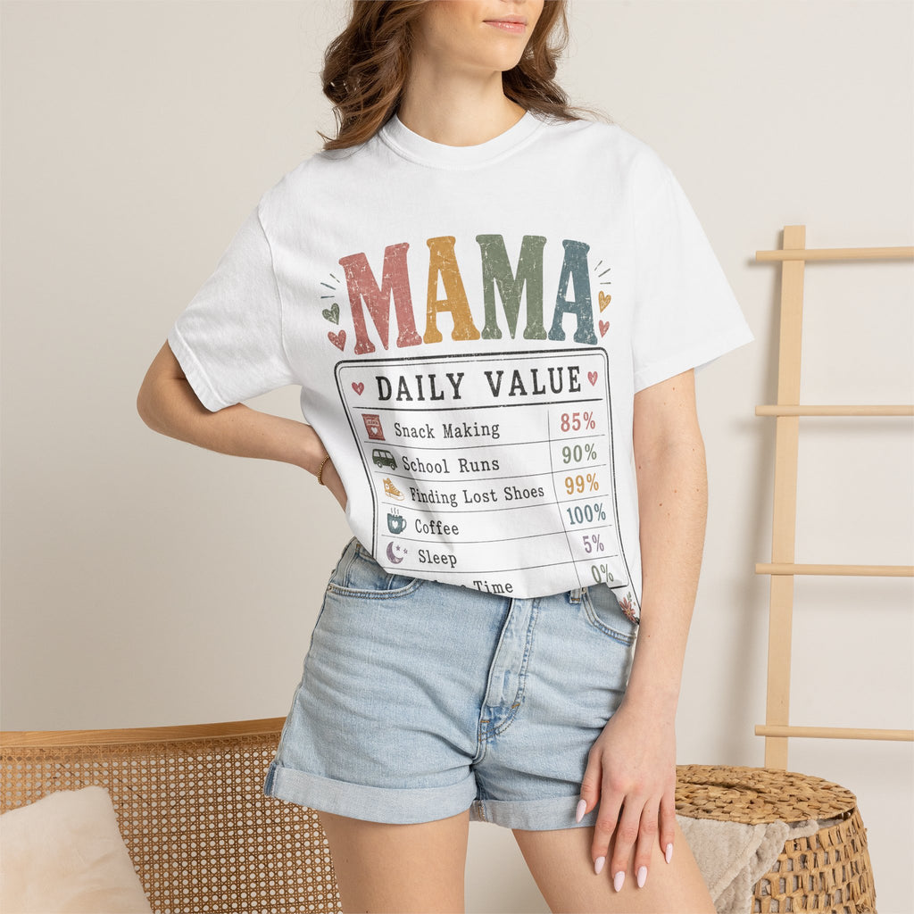 Mama Daily Value T-Shirt — Funny Mom Gift Tee ("Still the best job ever")