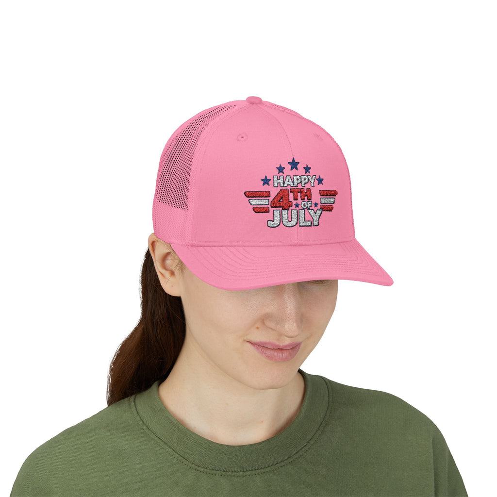 4th of July Trucker Hat – Patriotic Snapback Cap with Stars & Stripes Design