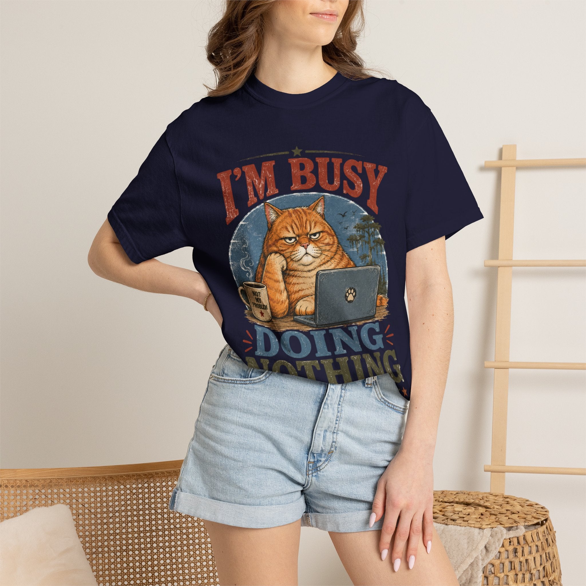 I'm Busy Doing Nothing Professionally Cat T-Shirt