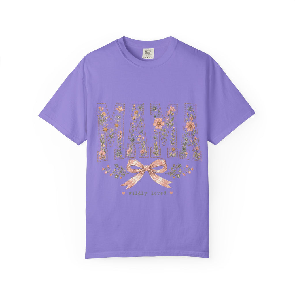 Mama Floral T‑Shirt – 'Wildly Loved' Bow Design, Mother's Day Gift