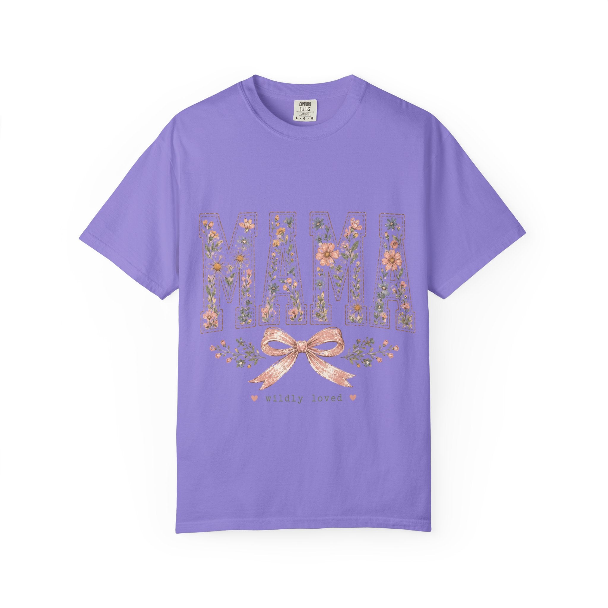 Mama Floral T‑Shirt – 'Wildly Loved' Bow Design, Mother's Day Gift