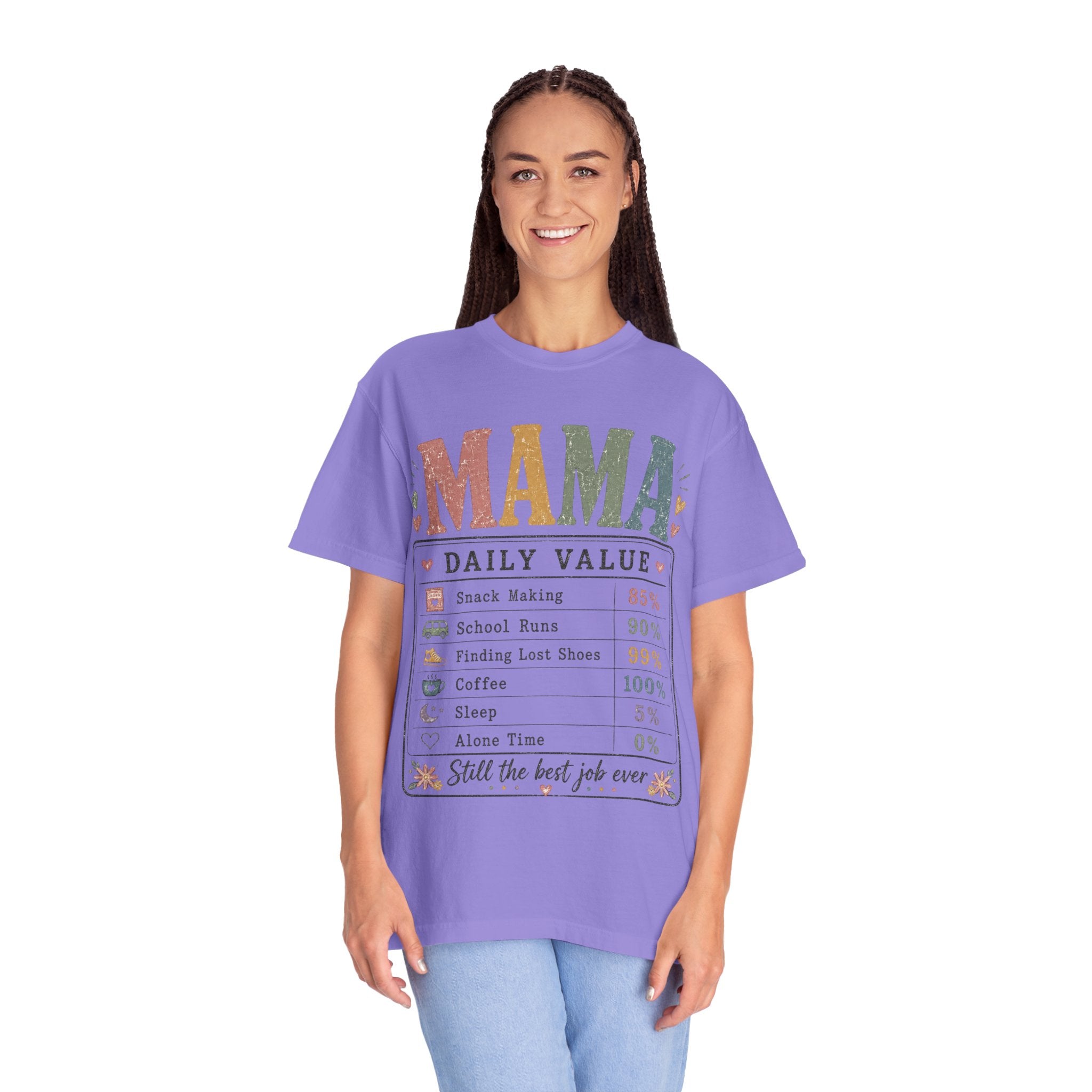 Mama Daily Value T-Shirt — Funny Mom Gift Tee ("Still the best job ever")