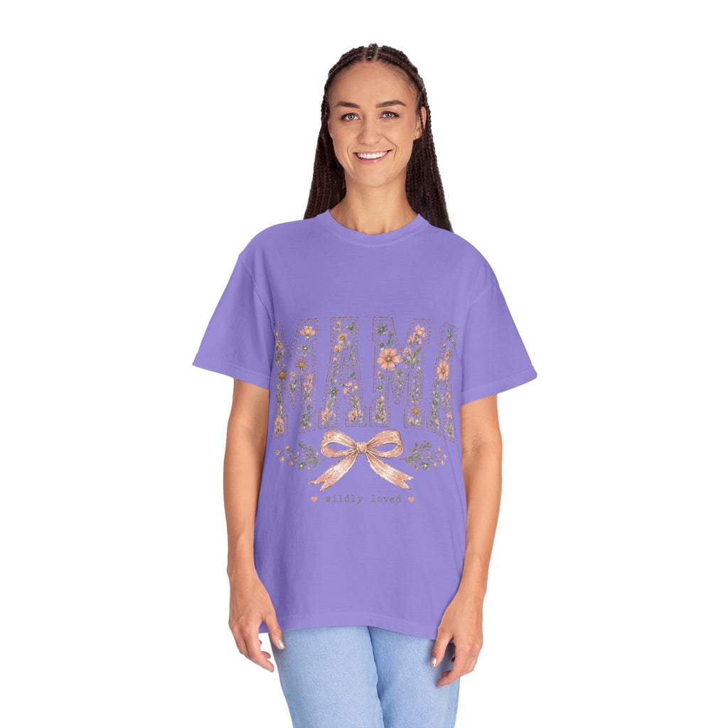 Mama Floral T‑Shirt – 'Wildly Loved' Bow Design, Mother's Day Gift
