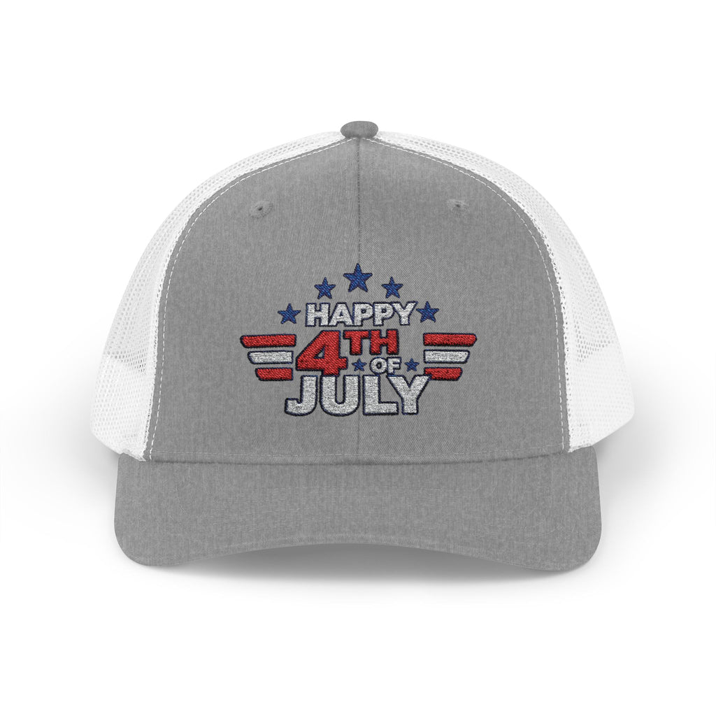 4th of July Trucker Hat – Patriotic Snapback Cap with Stars & Stripes Design