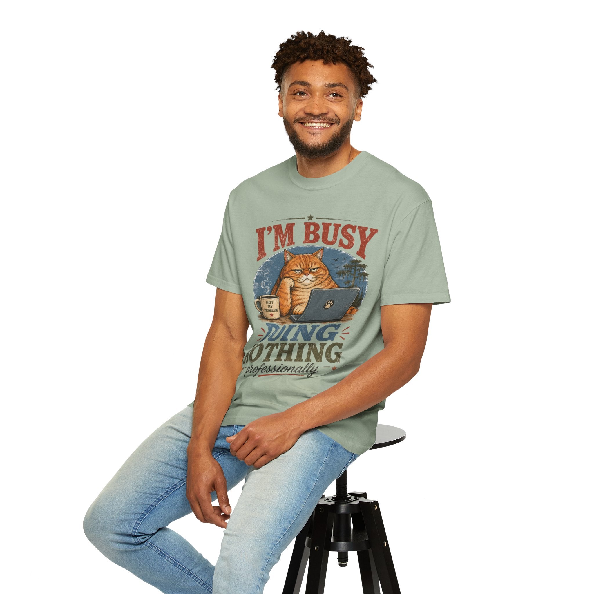 I'm Busy Doing Nothing Professionally Cat T-Shirt