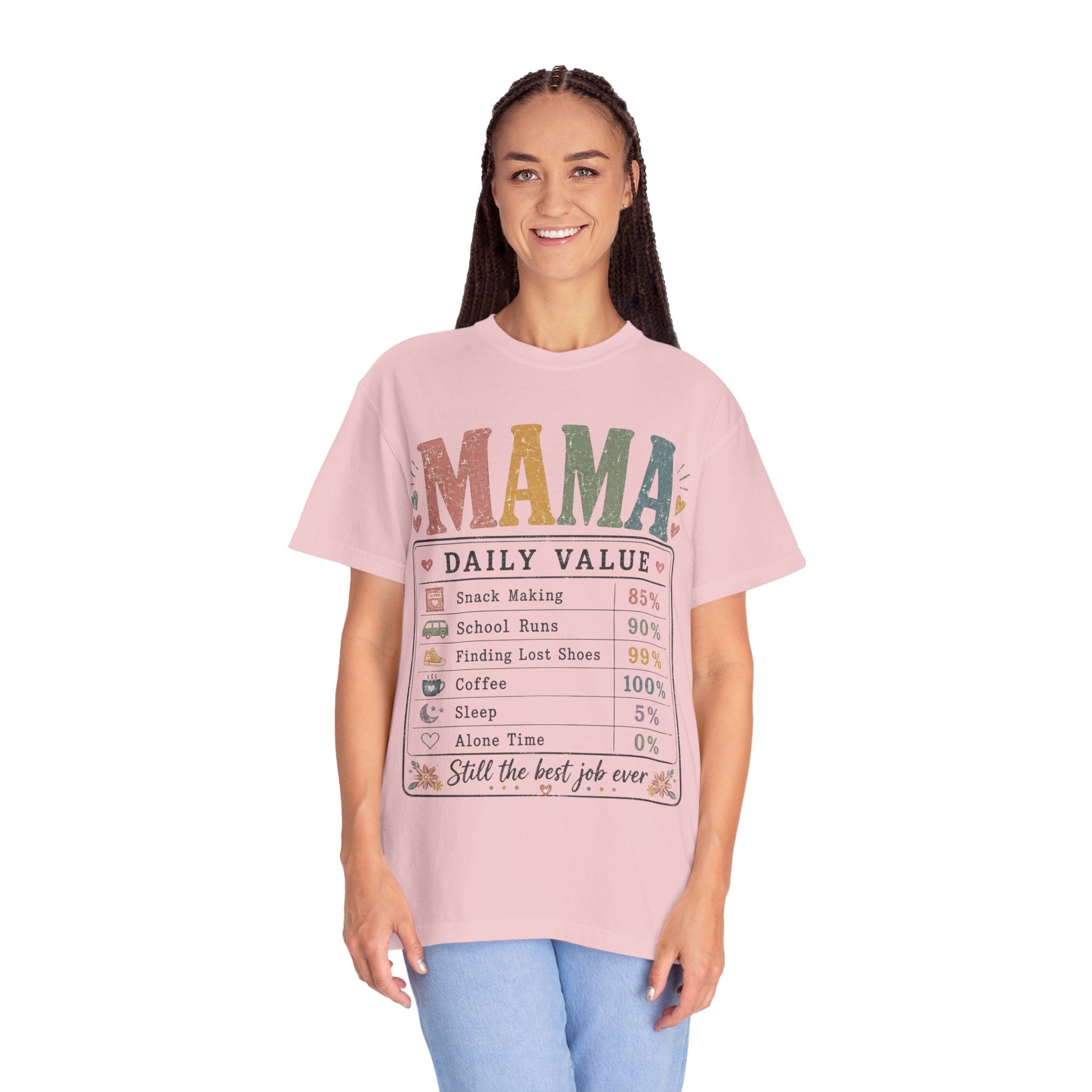 Mama Daily Value T-Shirt — Funny Mom Gift Tee ("Still the best job ever")