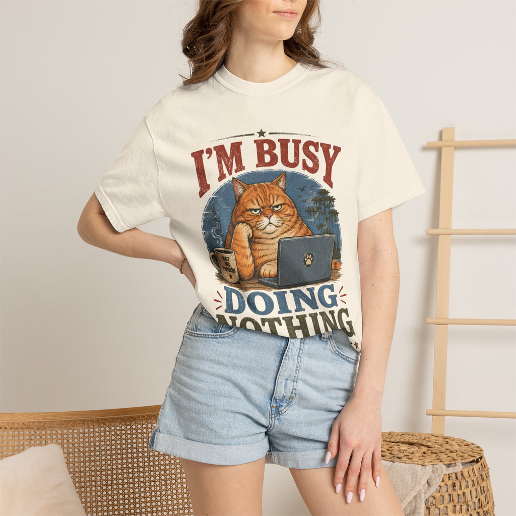 I'm Busy Doing Nothing Professionally Cat T-Shirt