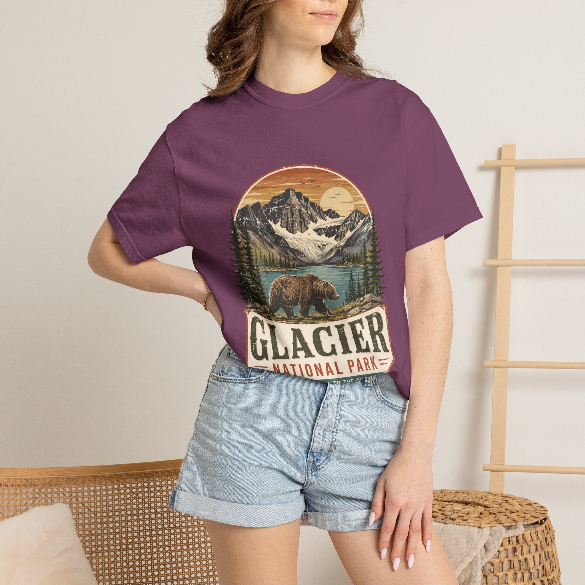 Glacier National Park Vintage Bear T-Shirt