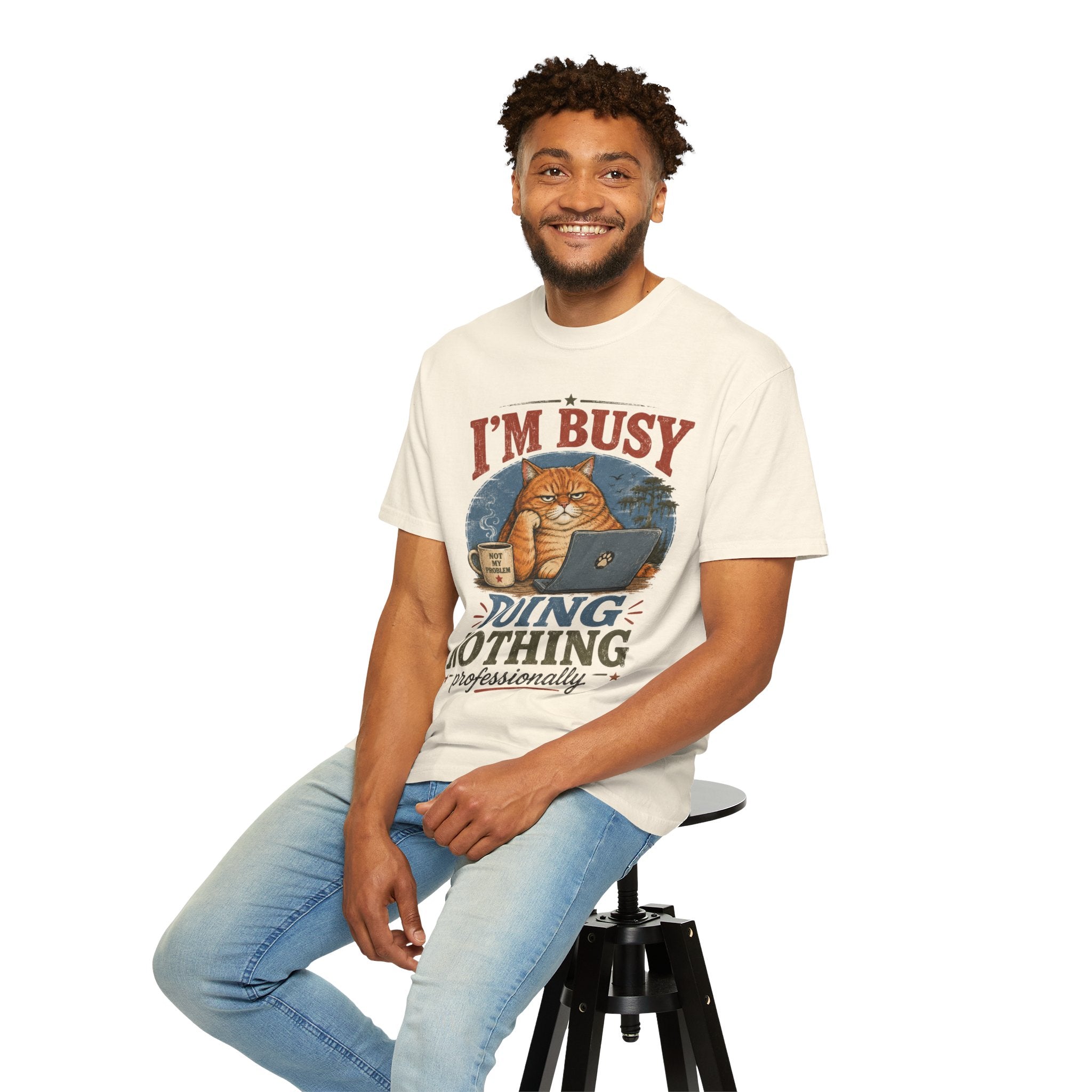 I'm Busy Doing Nothing Professionally Cat T-Shirt