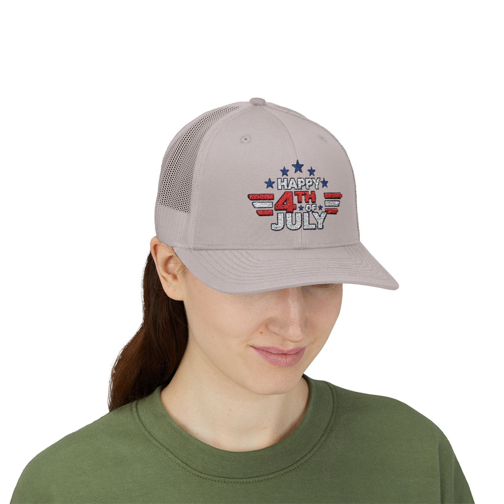 4th of July Trucker Hat – Patriotic Snapback Cap with Stars & Stripes Design