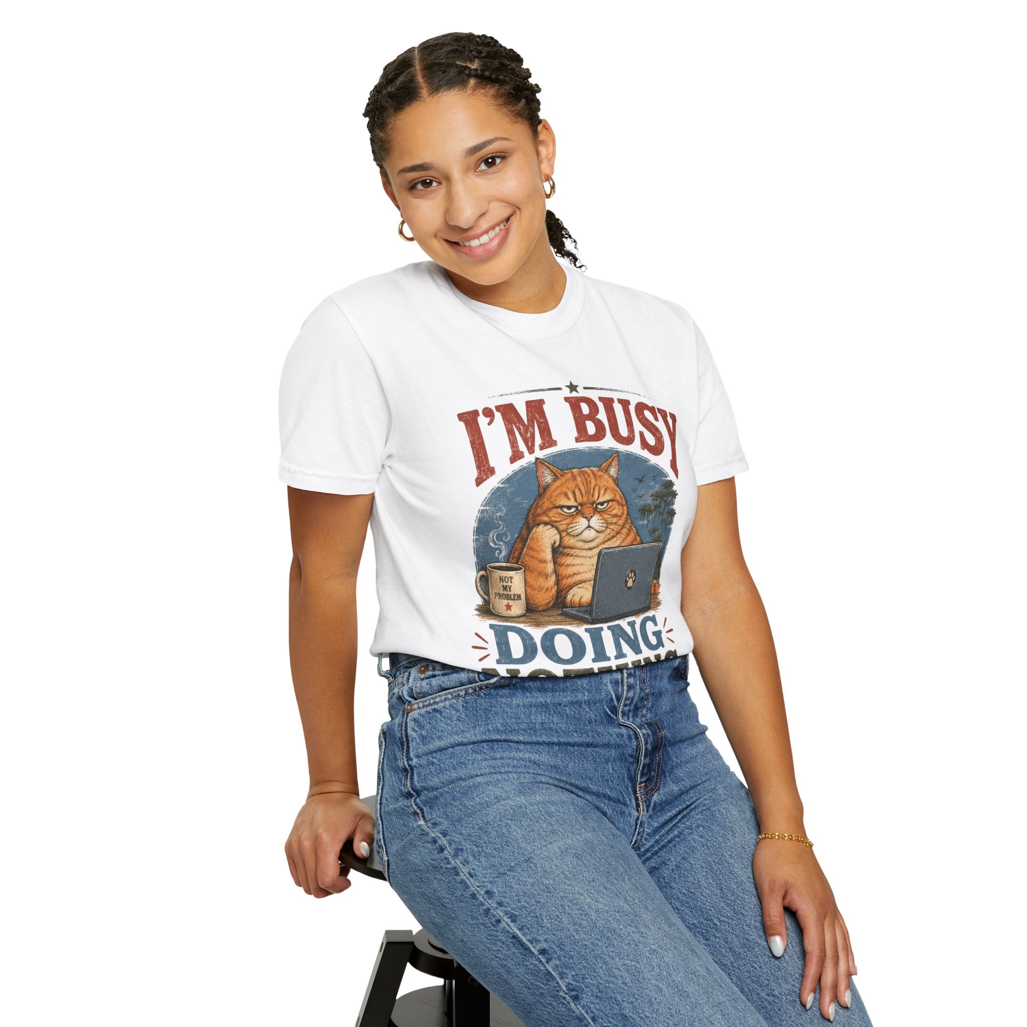 I'm Busy Doing Nothing Professionally Cat T-Shirt