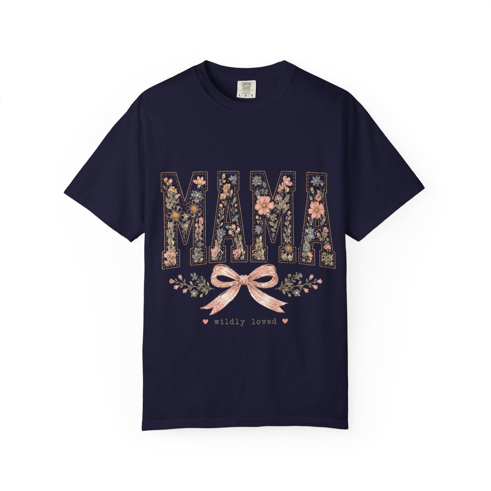 Mama Floral T‑Shirt – 'Wildly Loved' Bow Design, Mother's Day Gift