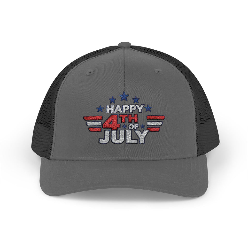 4th of July Trucker Hat – Patriotic Snapback Cap with Stars & Stripes Design