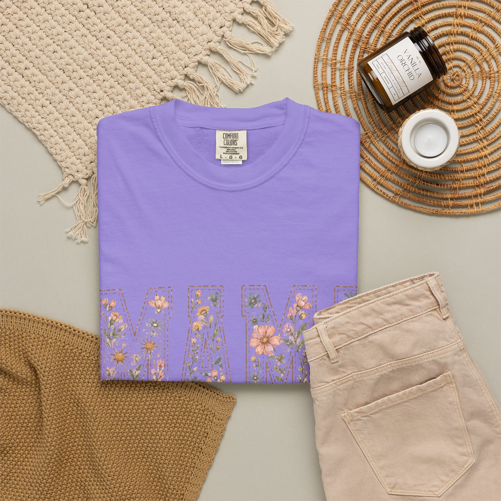 Mama Floral T‑Shirt – 'Wildly Loved' Bow Design, Mother's Day Gift