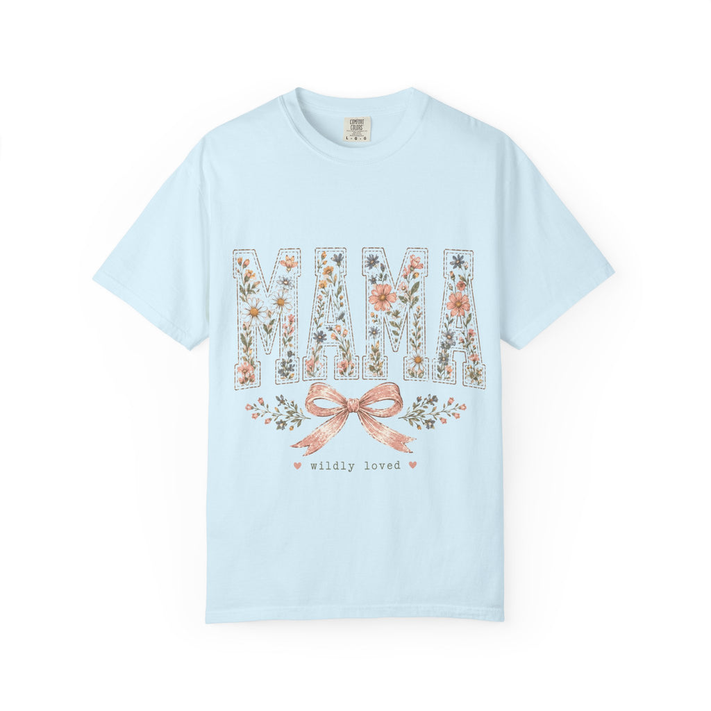 Mama Floral T‑Shirt – 'Wildly Loved' Bow Design, Mother's Day Gift