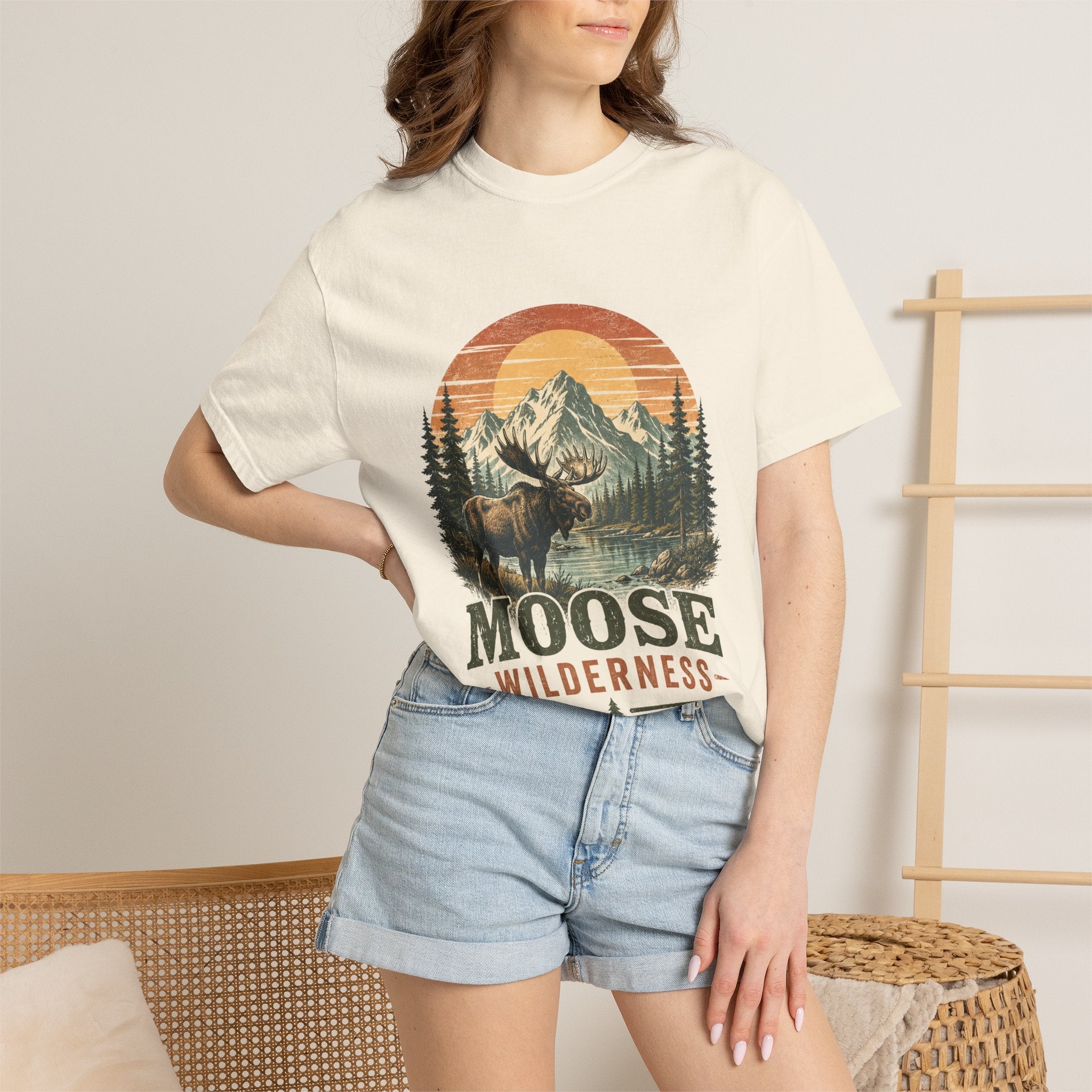 Moose Wilderness T-Shirt — Vintage Mountain Outdoor Adventure Tee