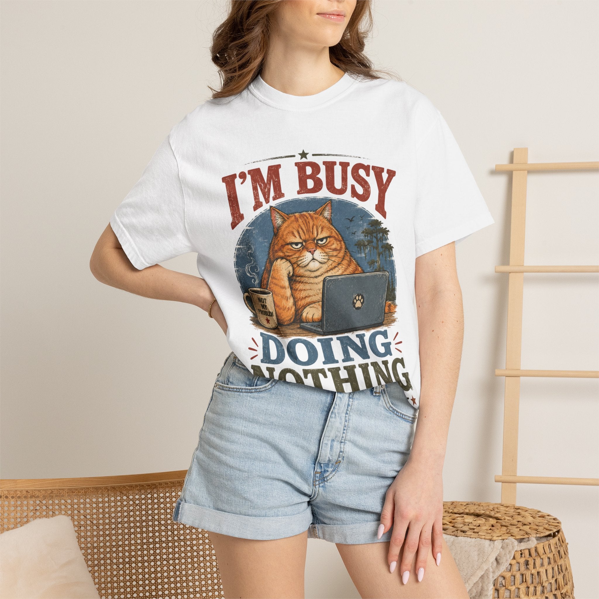 I'm Busy Doing Nothing Professionally Cat T-Shirt